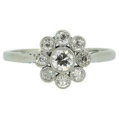 Bague grappe de diamants taille ancienne