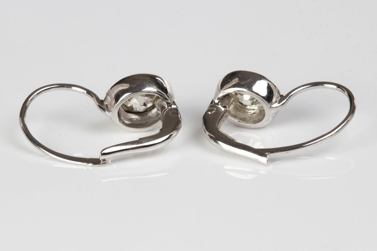 Women's or Men's Old-cut diamond earrings, 1.20ct, Scandinavia, first half of the 20th ce For Sale