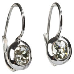 Boucles d'oreilles en diamant taille ancienne, 1,20 carat, Scandinavie, première moitié du 20e siècle