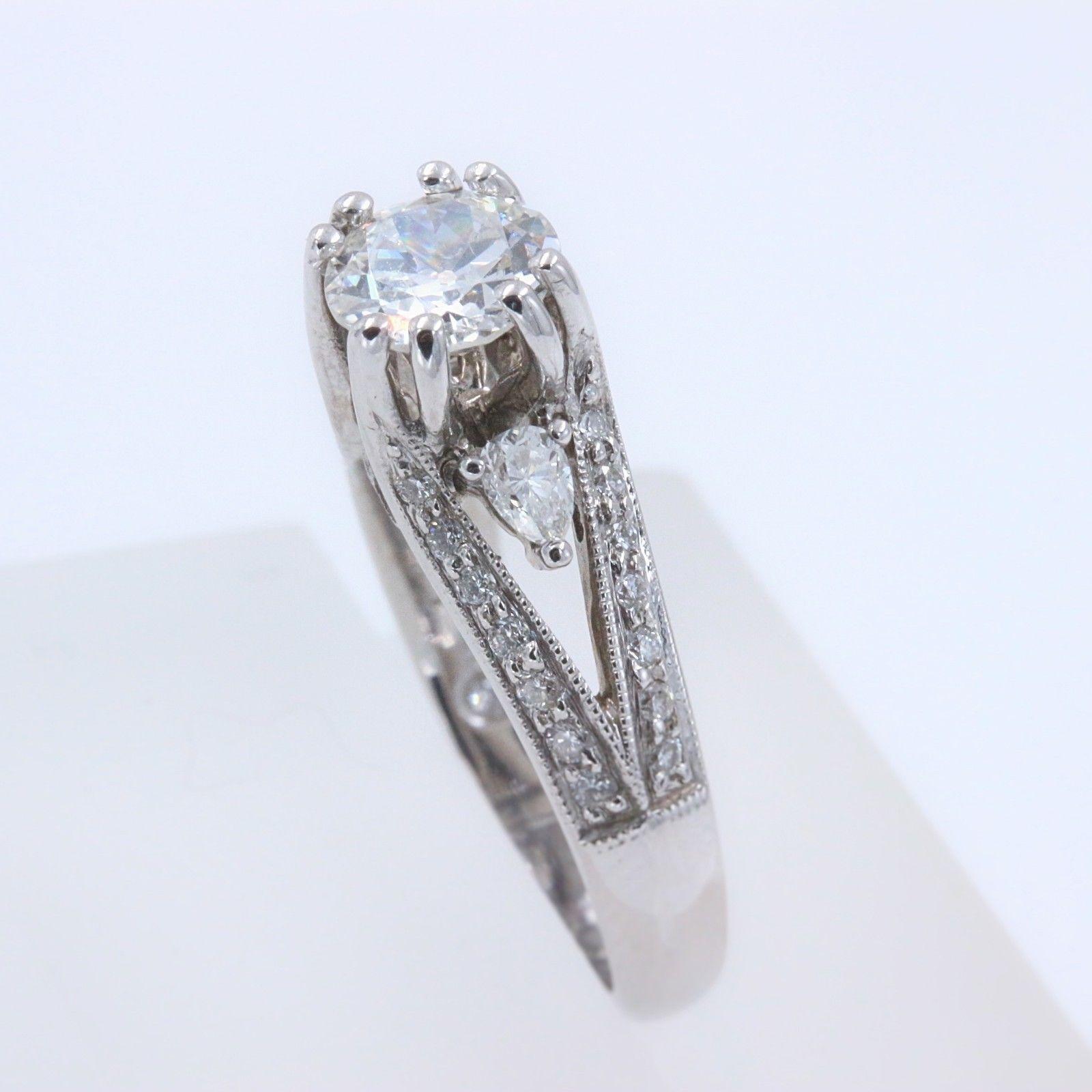 Old Cut Diamond Engagement Ring 1.30 Carat in 18 Karat White Gold In Good Condition For Sale In San Diego, CA