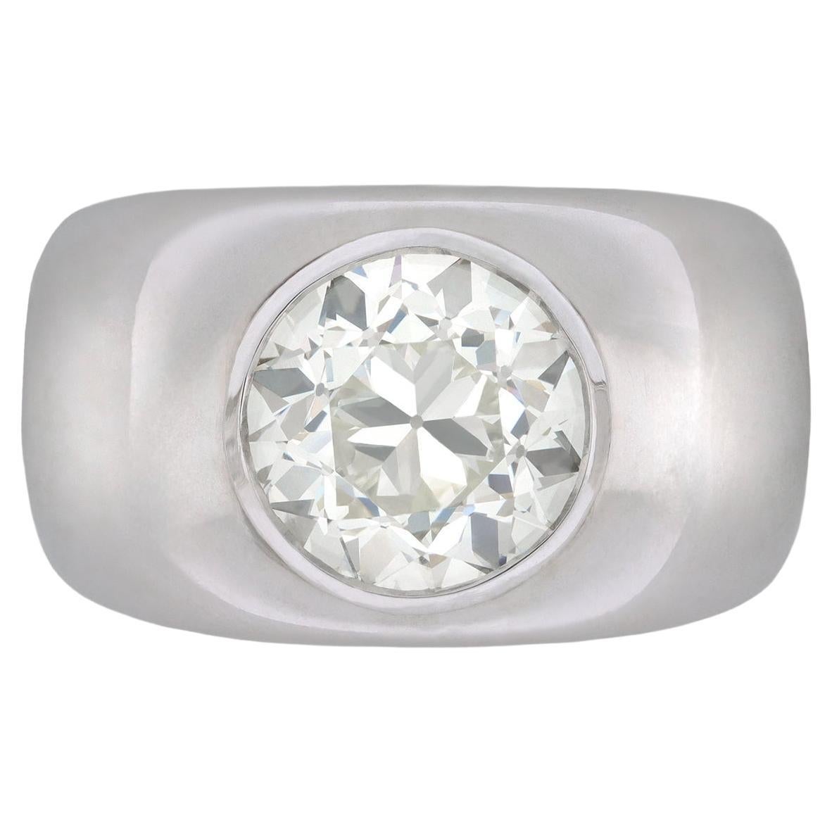 Old cut diamond gypsy ring, circa 1980 For Sale