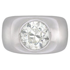 Old cut diamond gypsy ring, circa 1980