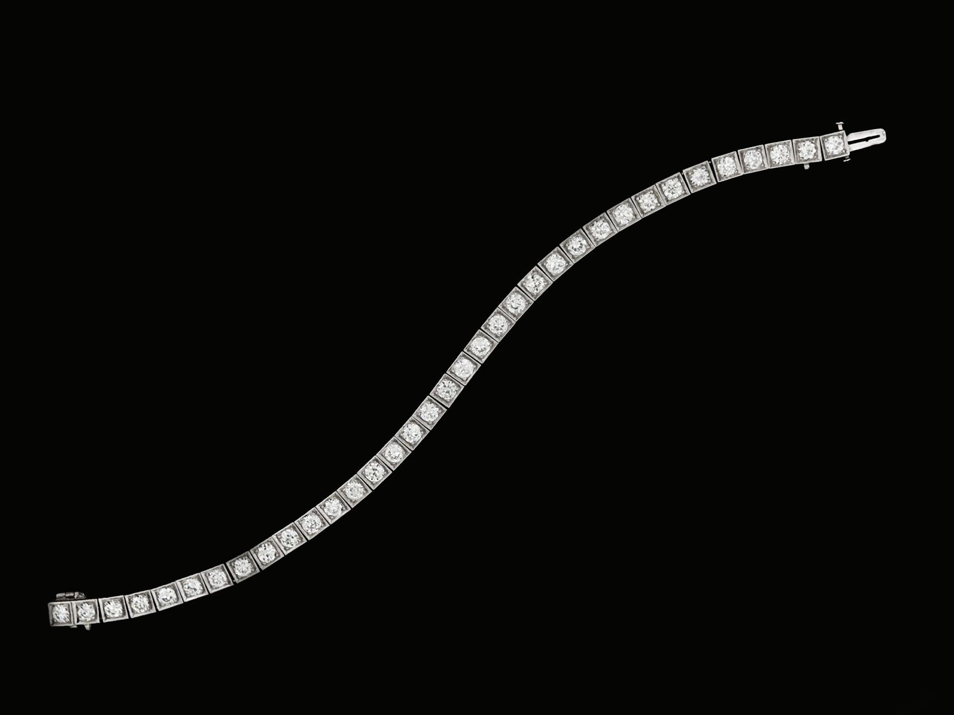 Diamantarmband mit altem Schliff, um 1920. (Alteuropäischer Schliff) im Angebot