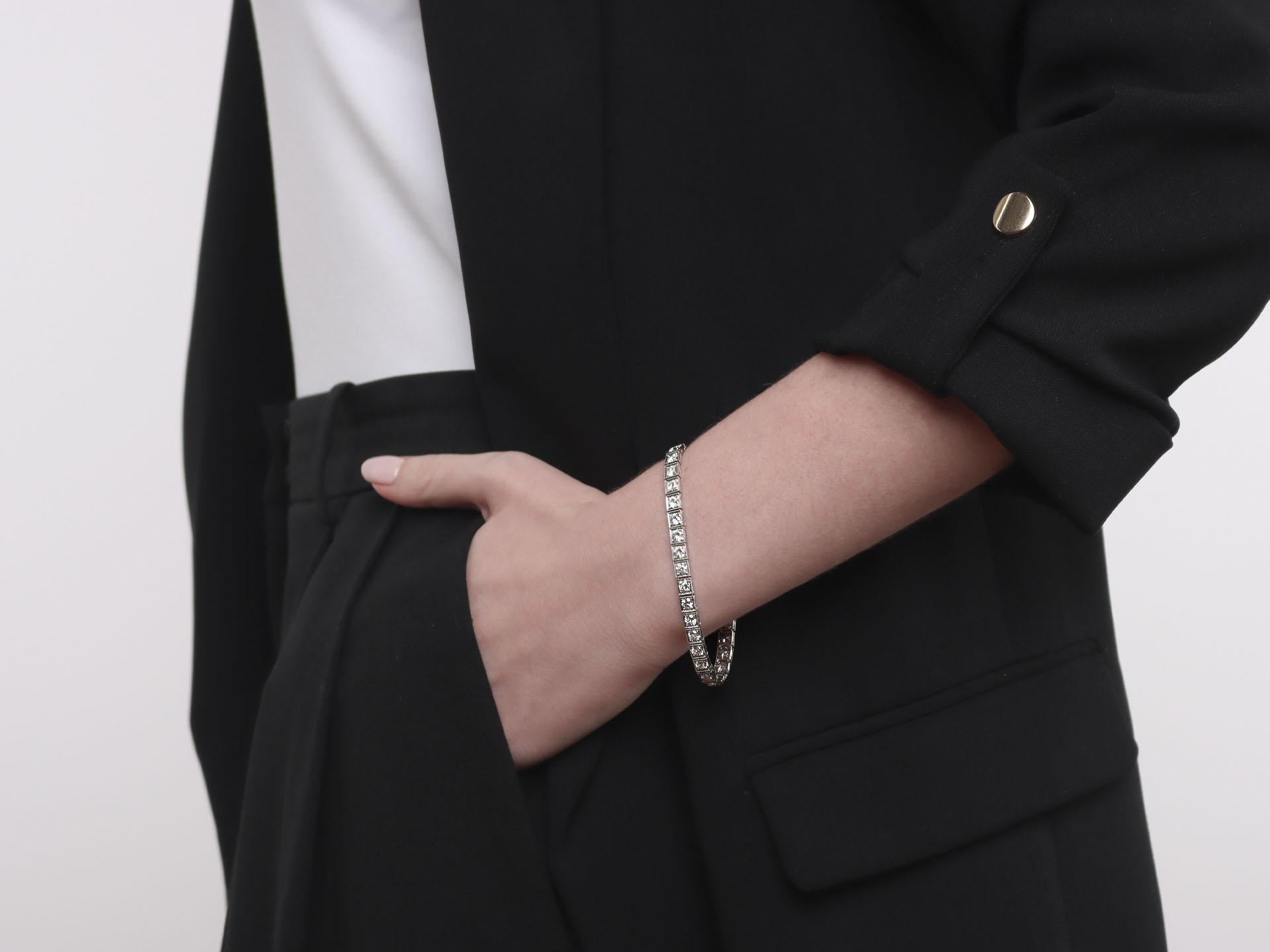 Diamantarmband mit altem Schliff, um 1920. im Zustand „Gut“ im Angebot in London, GB