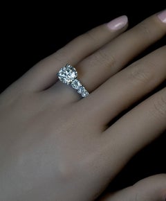Old Cut Diamond Platinum Engagement Ring