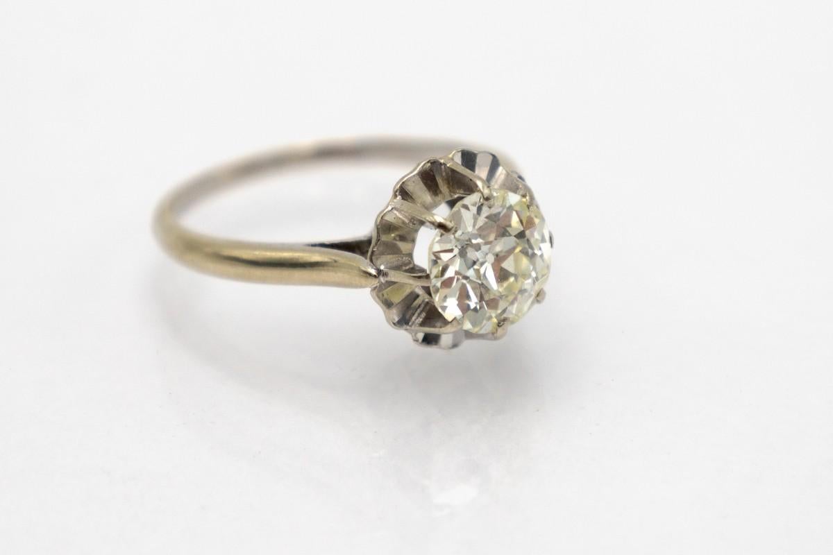 Old European Cut Old-cut diamond ring, 1.73ct, Western Europe, early 20th century. For Sale
