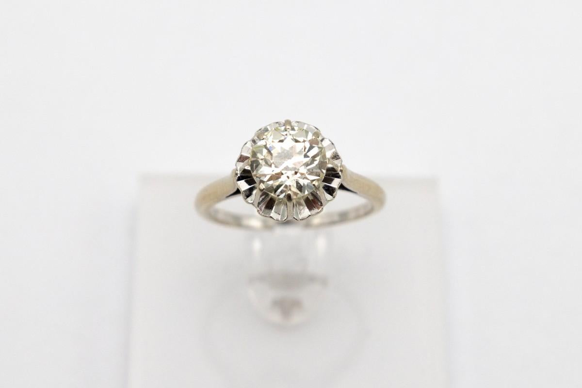 Old-cut diamond ring, 1.73ct, Western Europe, early 20th century. For Sale 1
