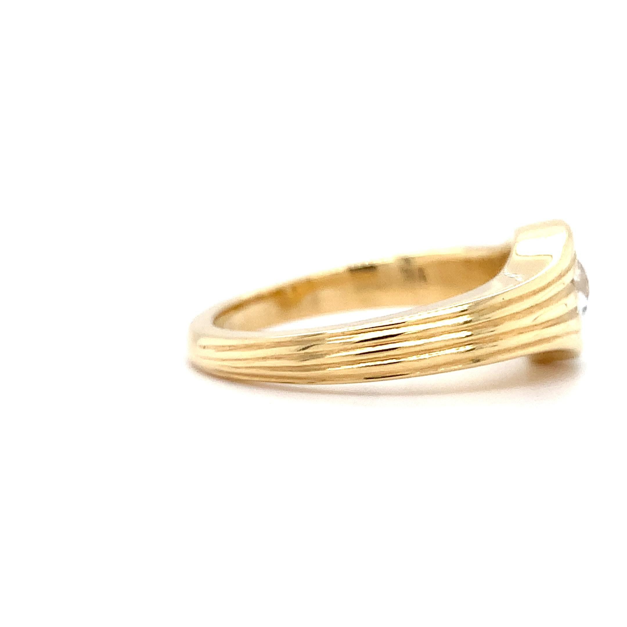Anillo de compromiso art déco solitario diamante talla antigua oro amarillo 18k en venta 2