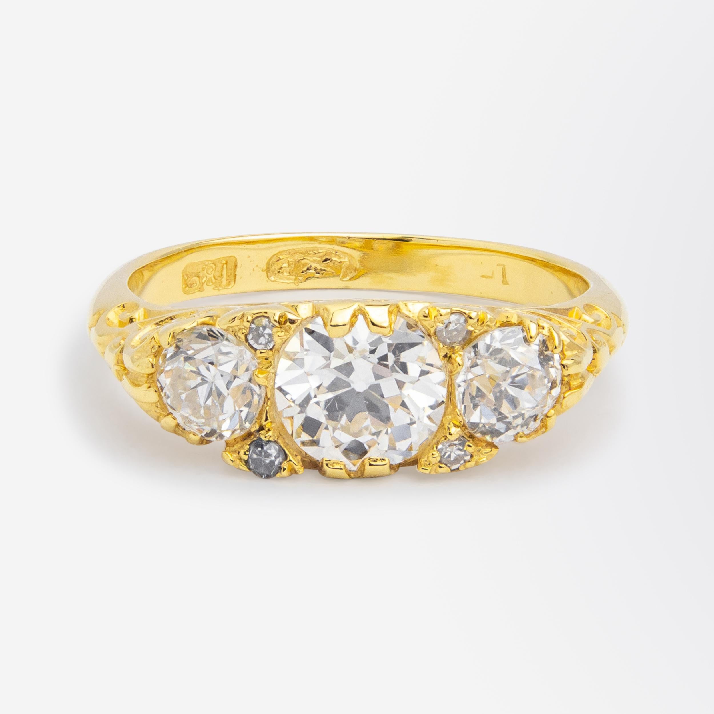 Victorian Old Cut Diamond Trinity Ring For Sale