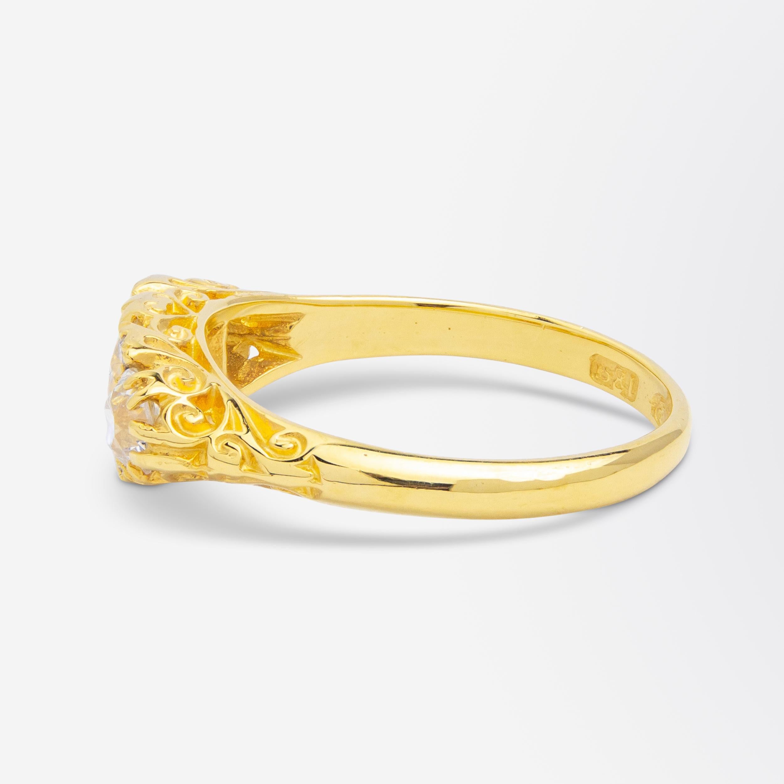 Old European Cut Old Cut Diamond Trinity Ring For Sale