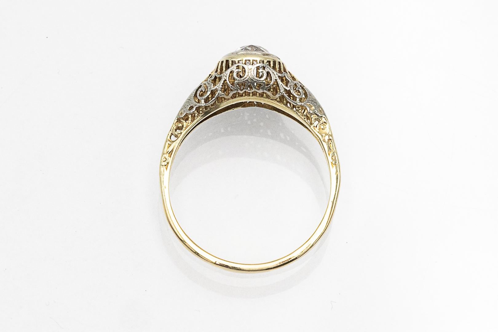 Old-cut solitaire ring with a 0.75ct diamond from around 1900. im Angebot 1