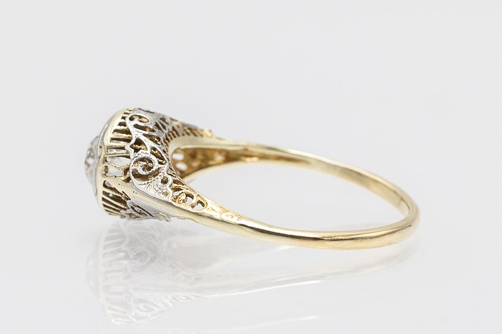 Old-cut solitaire ring with a 0.75ct diamond from around 1900. im Angebot 2