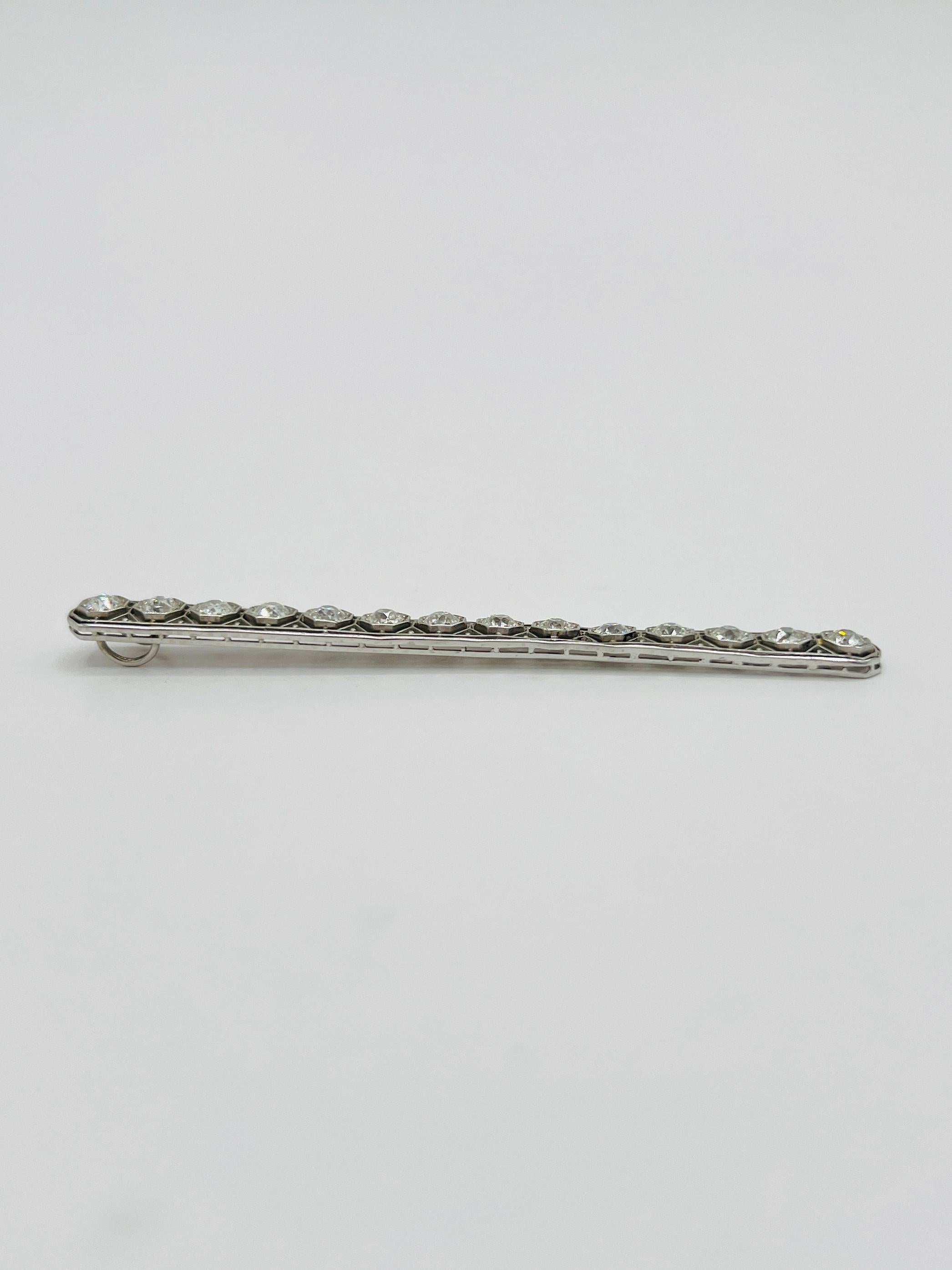 Women's or Men's Old Cut White Diamond Round Vintage Pendant in Platinum For Sale