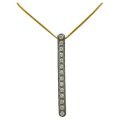 Old Cut White Diamond Round Vintage Pendant in Platinum