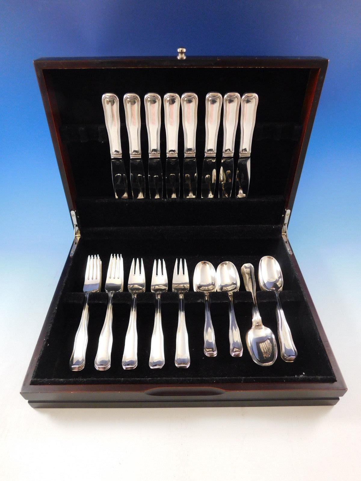 Superb dinner size Georg Jensen sterling silver cutlery set in the 