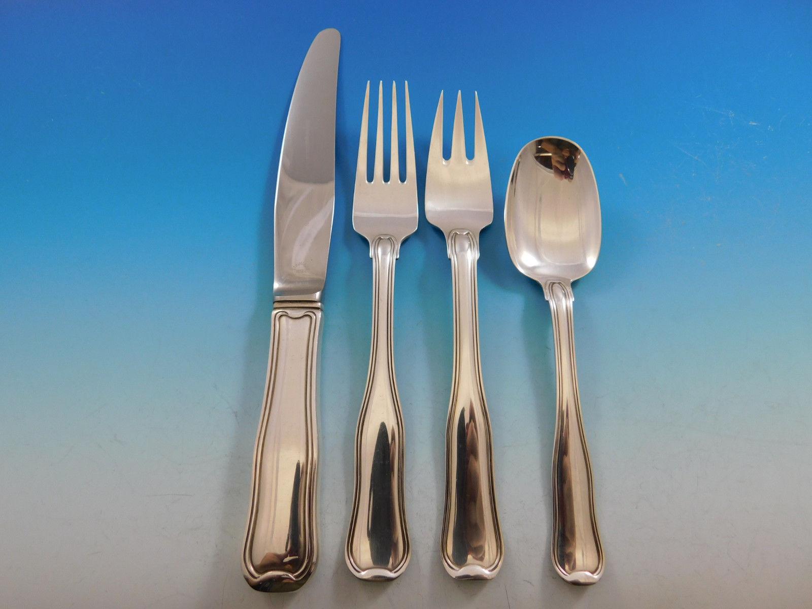 Antiguo juego de cubiertos daneses de Georg Jensen de plata de ley 8 servicios 40 piezas Cena Escandinavo moderno en venta