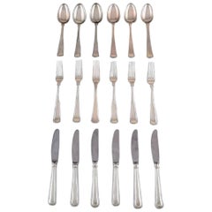 Old Danish Dinner Silver Cutlery for Six People, a Total of 18 Pieces, 1920s