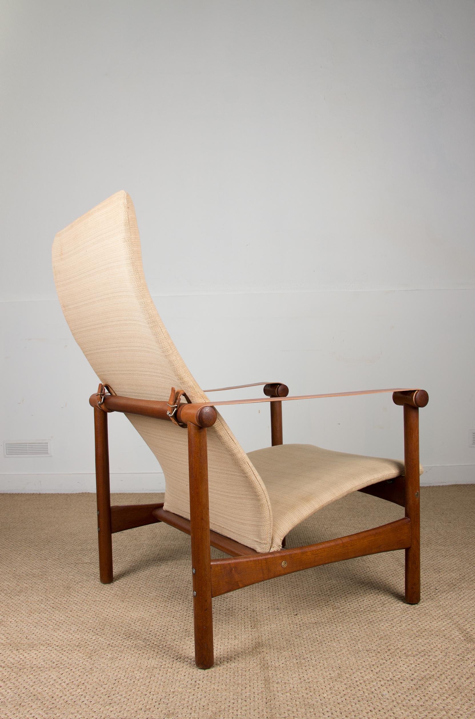 Old Danish Teak Lounge Chair, Jules Leleu Private Collection, 1950s 8
