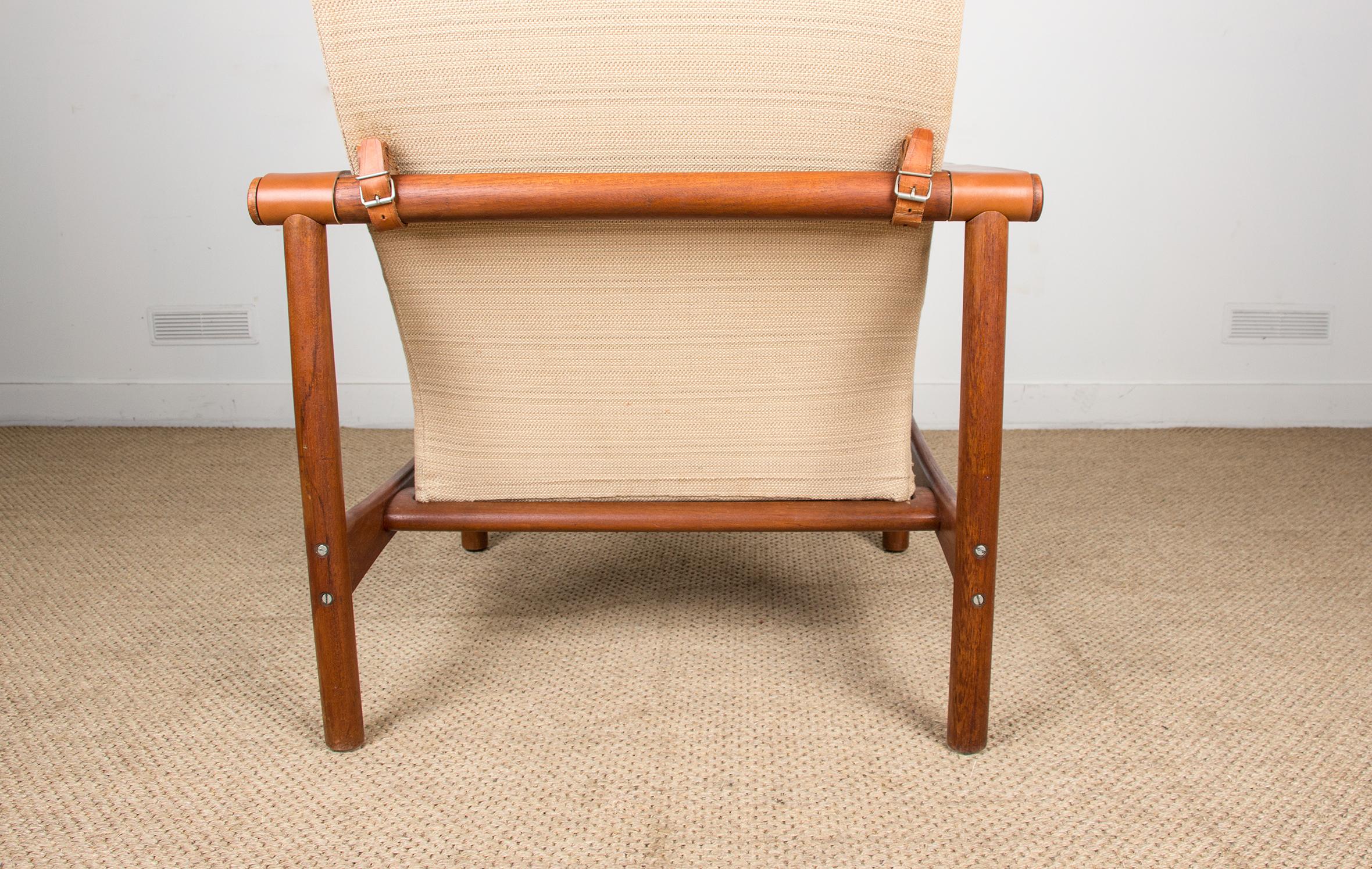 Old Danish Teak Lounge Chair, Jules Leleu Private Collection, 1950s 10