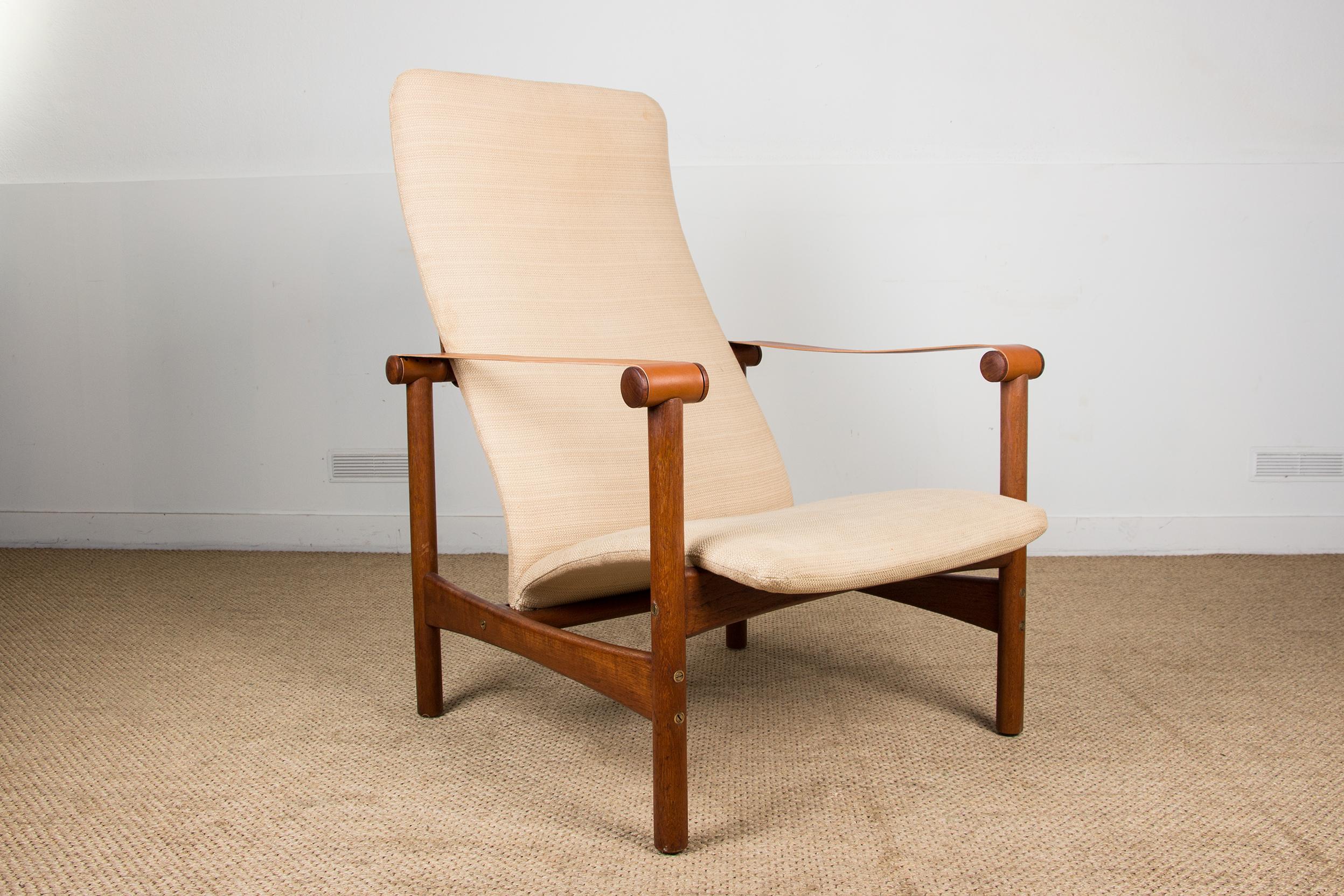 Mid-20th Century Old Danish Teak Lounge Chair, Jules Leleu Private Collection, 1950s