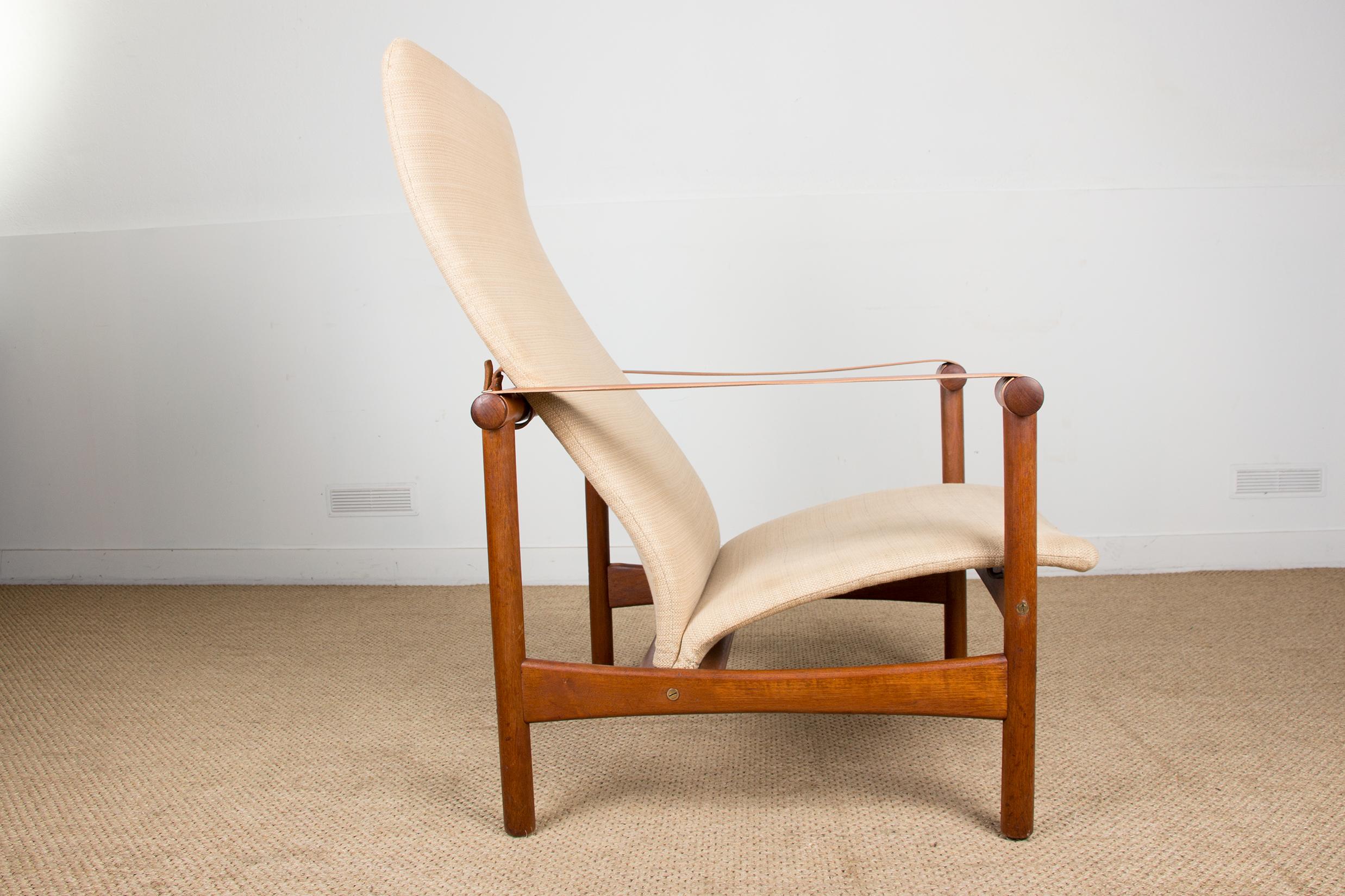 Old Danish Teak Lounge Chair, Jules Leleu Private Collection, 1950s 2