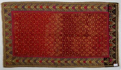 Hand-Woven Caucasian Kilim Karabagh Rug, Wool, Geometric Design, 1941