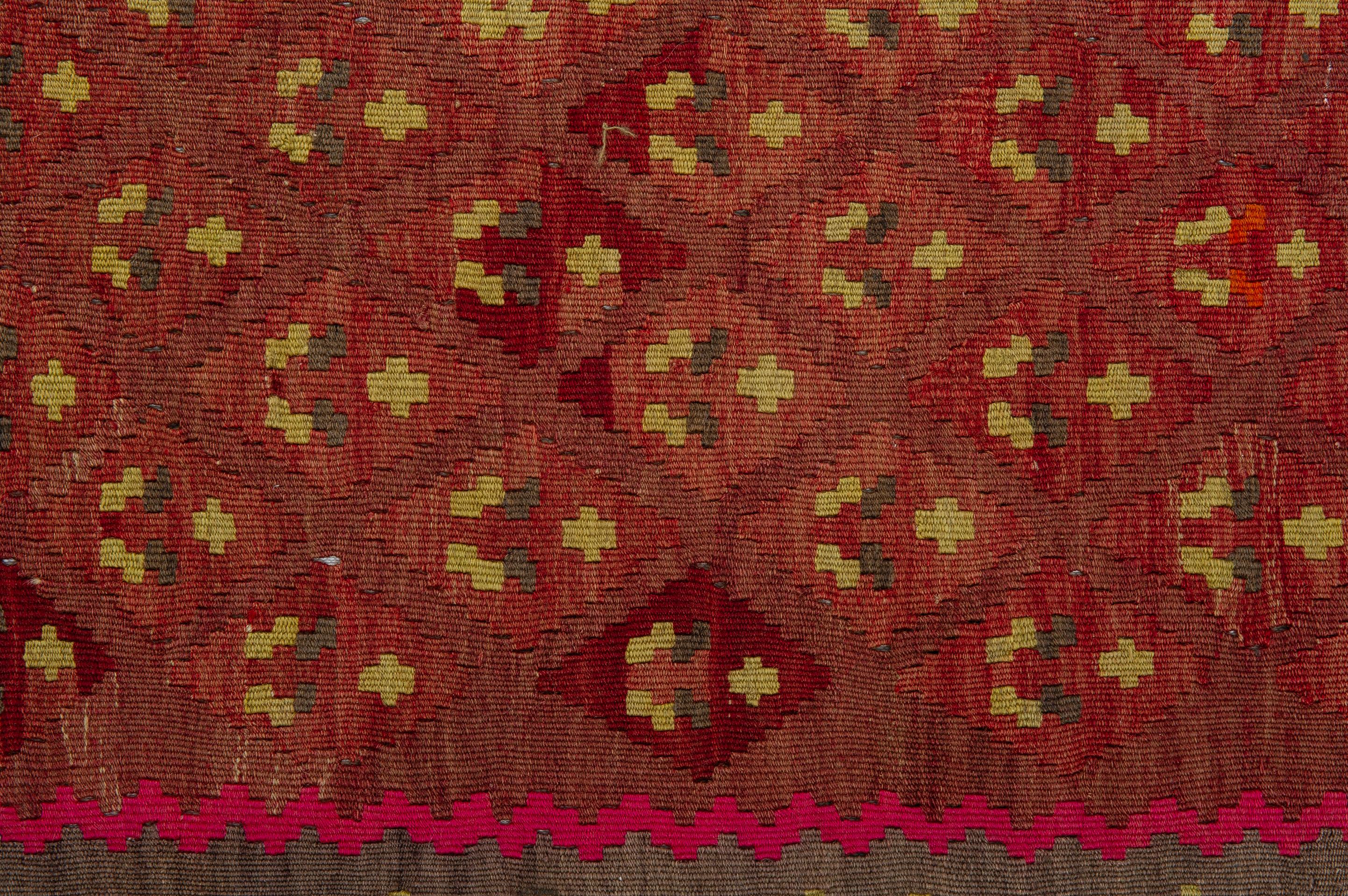 20th Century Old Dated Caucasian Kilim Karabagh with Shades For Sale