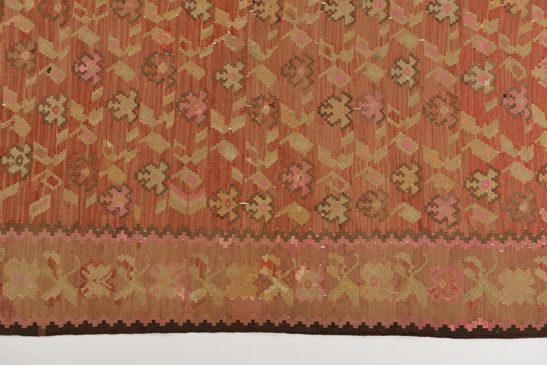 Hand-Woven Old Dated KARABAGH Kilim For Sale