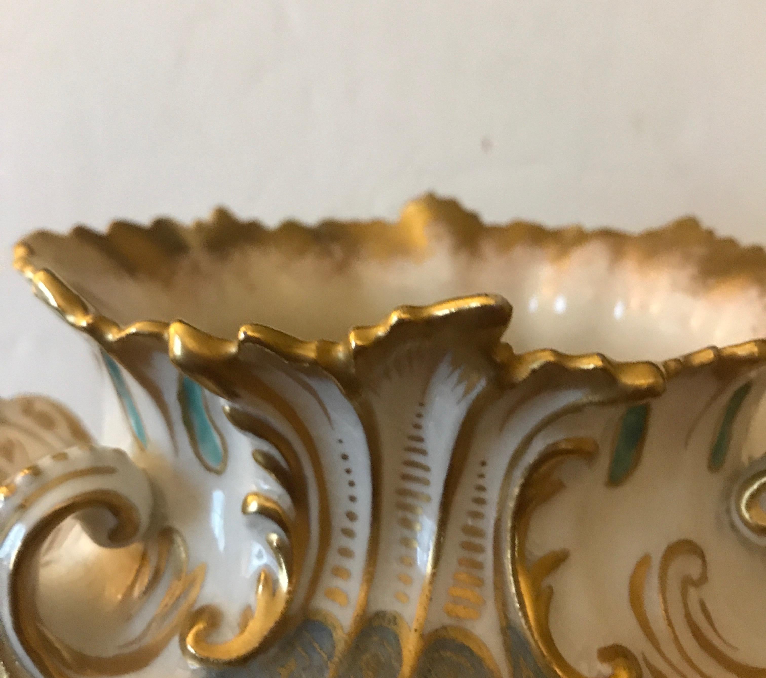 English Old Derby China Gilt and Floral Vase