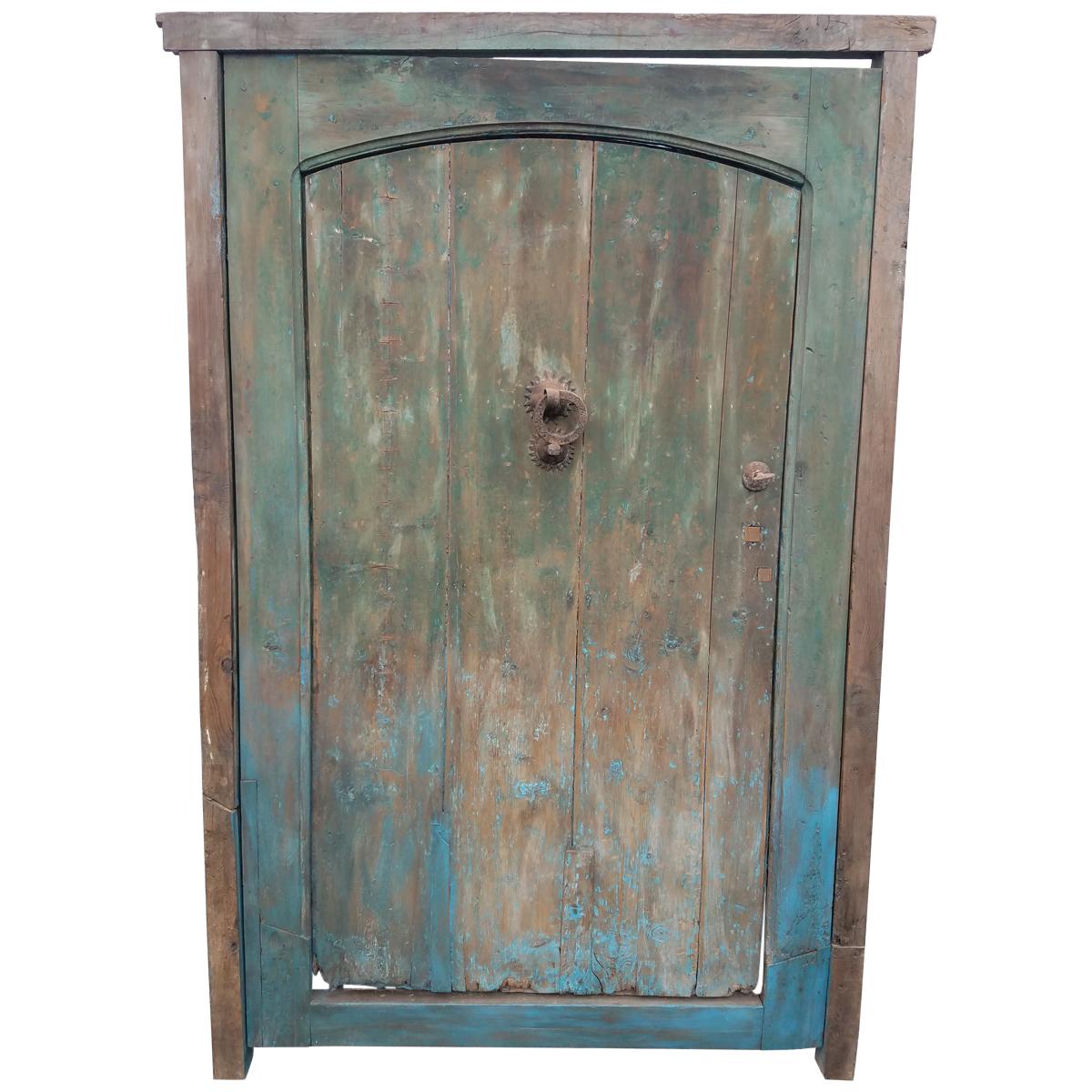 Old Dia Turquoise Moroccan Door, Old Knocker For Sale