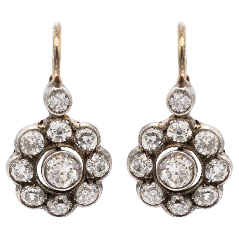 Old diamond earrings, Netherlands, early 20th century.