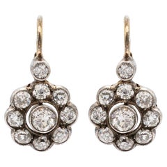 Antique Old diamond earrings, Netherlands, early 20th century.
