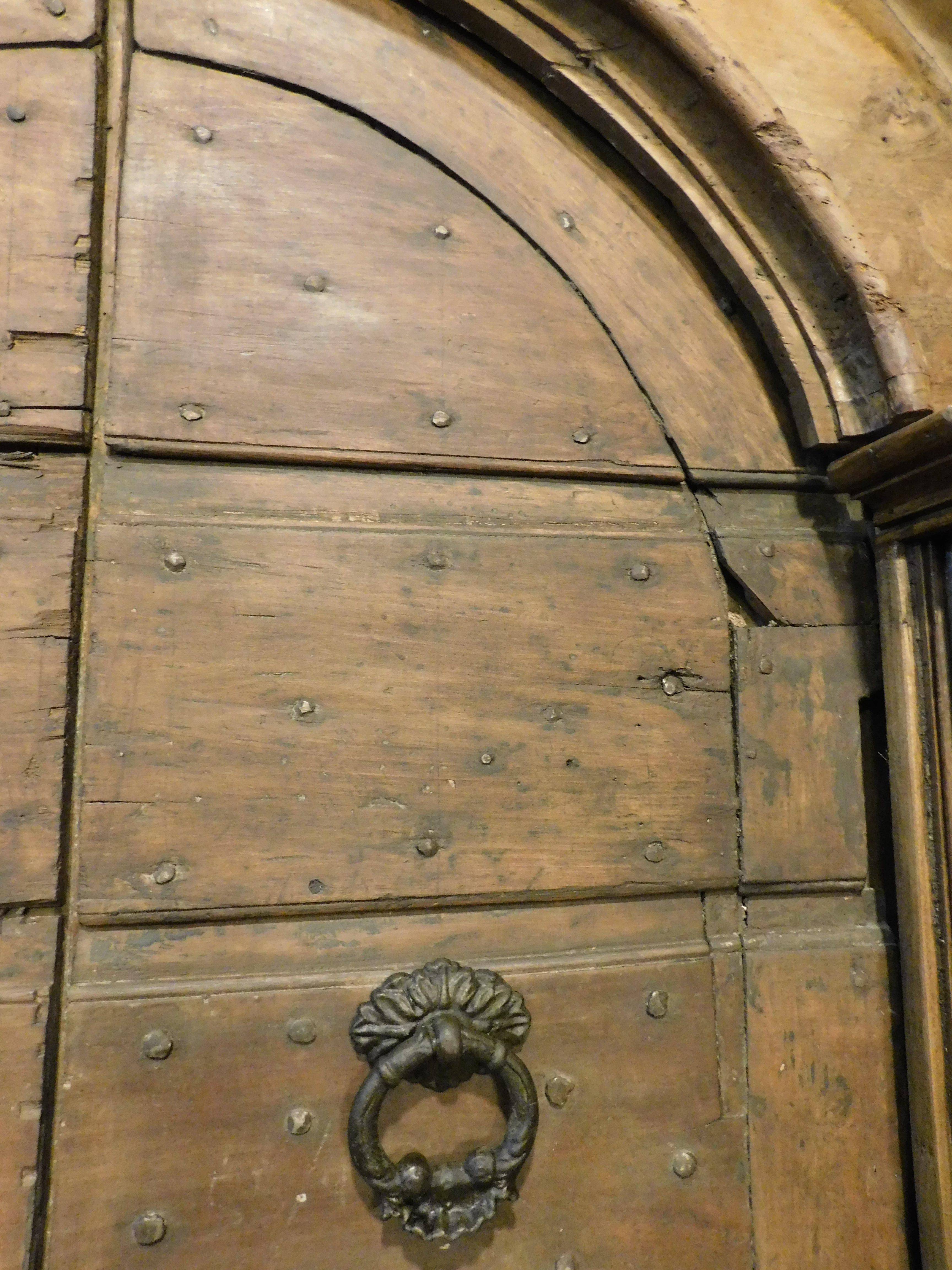 Vieille porte en peuplier avec clous, rustique et habillée, Italie en vente 3
