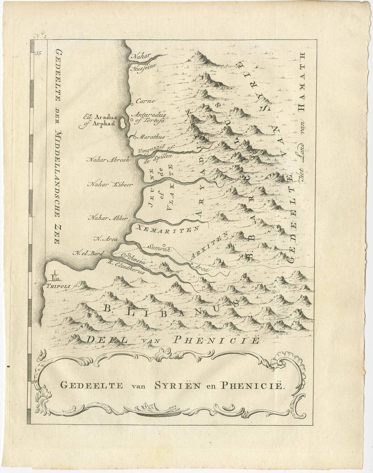Old Dutch Map of Part of Syria and Phoenicia, 1773