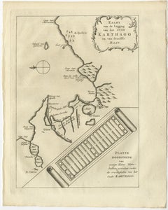 Old Dutch Map of the City of Carthage and the Bay of Carthage, 1773