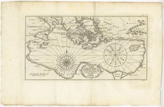 Old Dutch Map of the Region Around the Mediterranean Sea, 1773