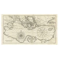 Antique Old Dutch Map of the Region Around the Mediterranean Sea, 1773