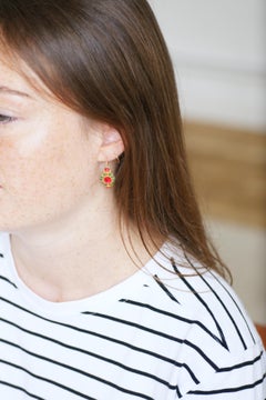 Old Earrings, Sleepers Poissardes In Gold And Rhinetones