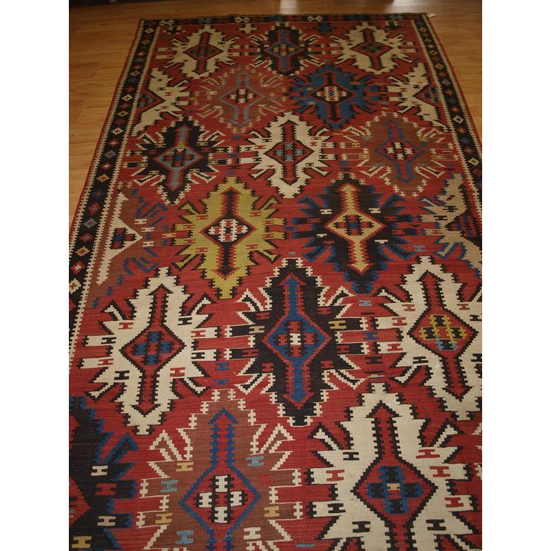Old East Caucasian Avar Kilim In Excellent Condition For Sale In Moreton-In-Marsh, GB