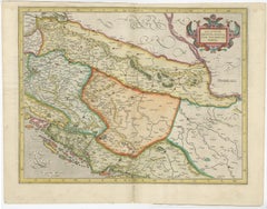 Old Eastern Balkans Map, with Dalmatia, Croatia, Slavonia, Bosnia, Serbia, 1633