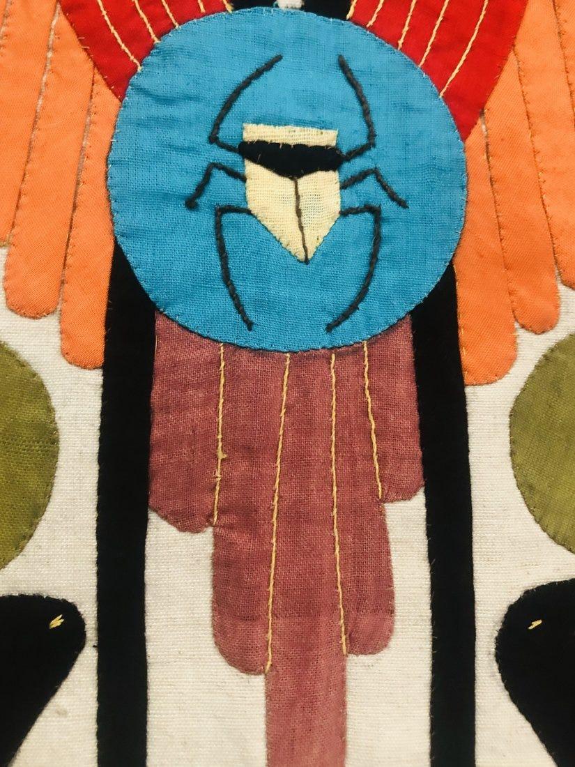 Old Egyptian Applique Tapestry Cotton Panel, Circa 1940 In Good Condition In Plainview, NY