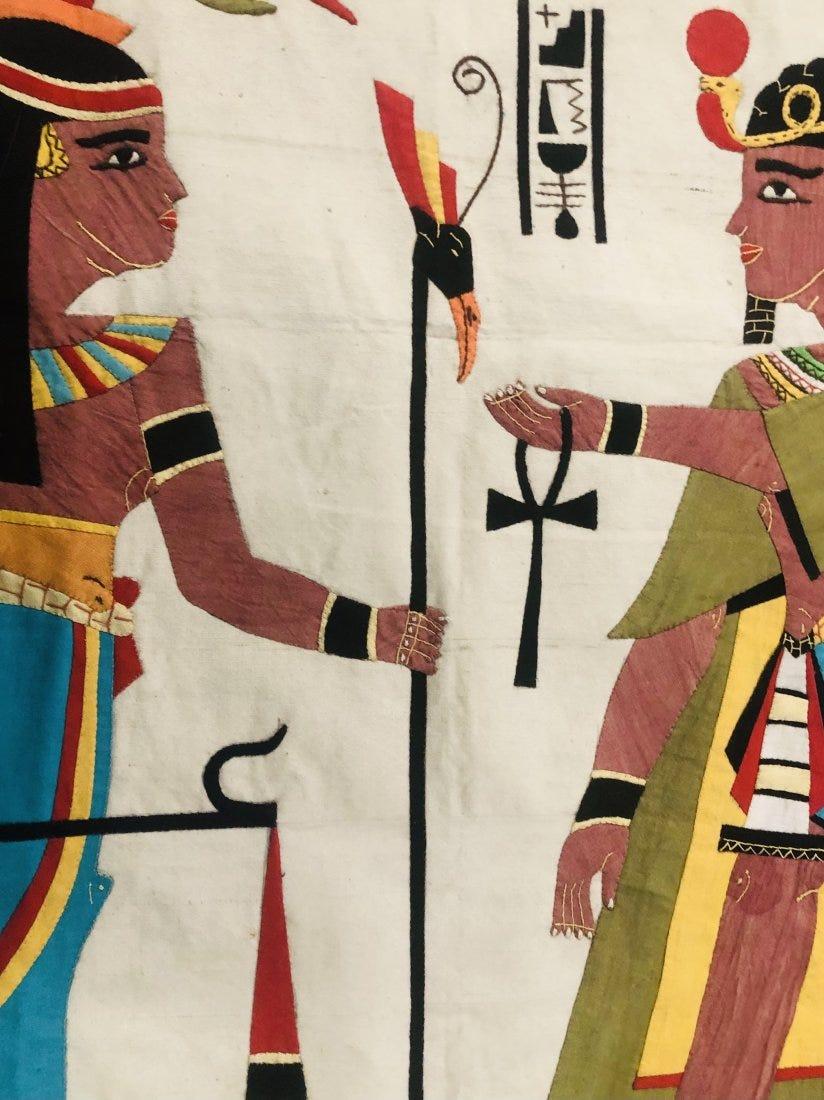 20th Century Old Egyptian Applique Tapestry Cotton Panel, Circa 1940