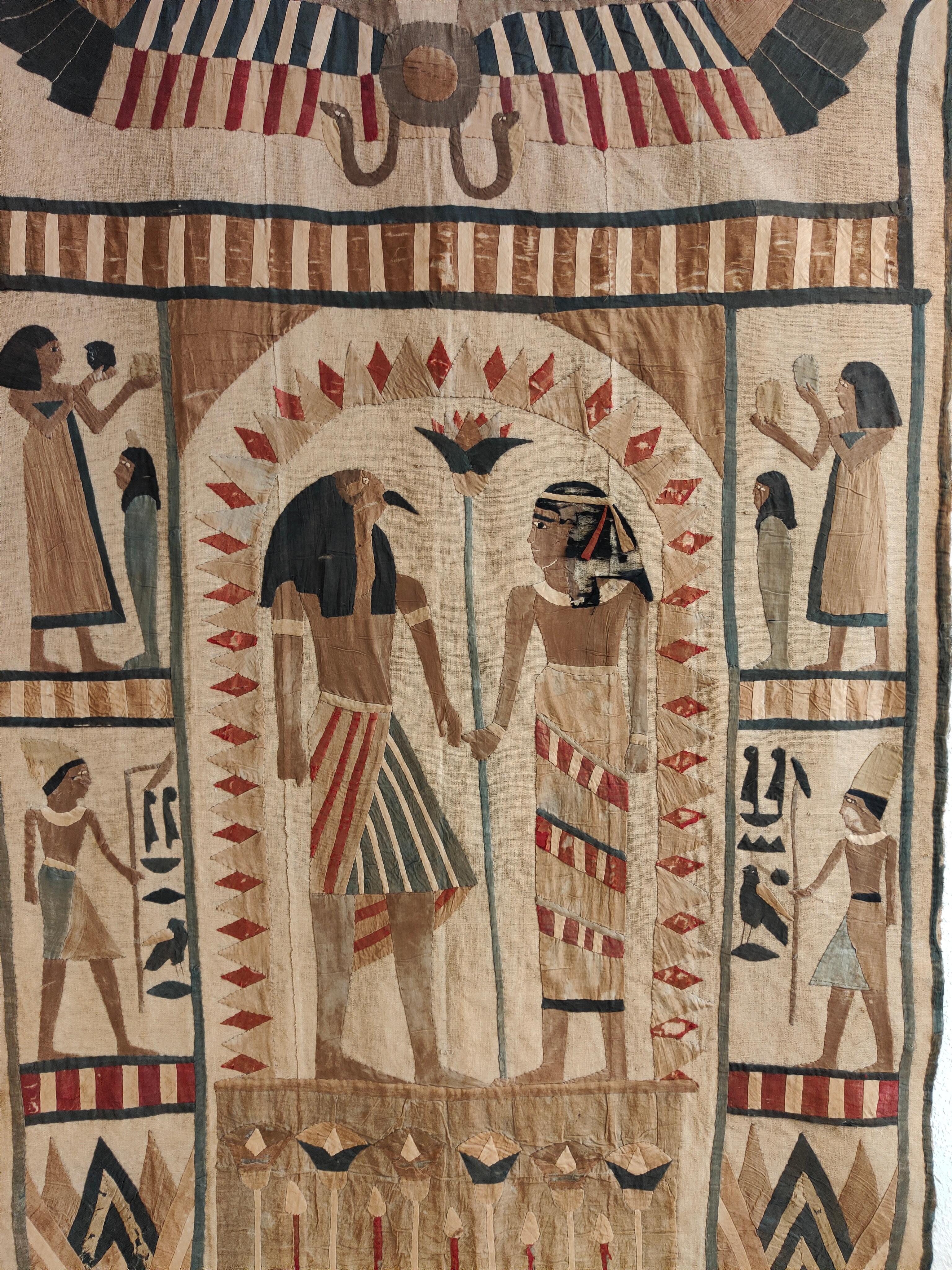 Cotton Old Egyptian Style Tapestry 1920s For Sale