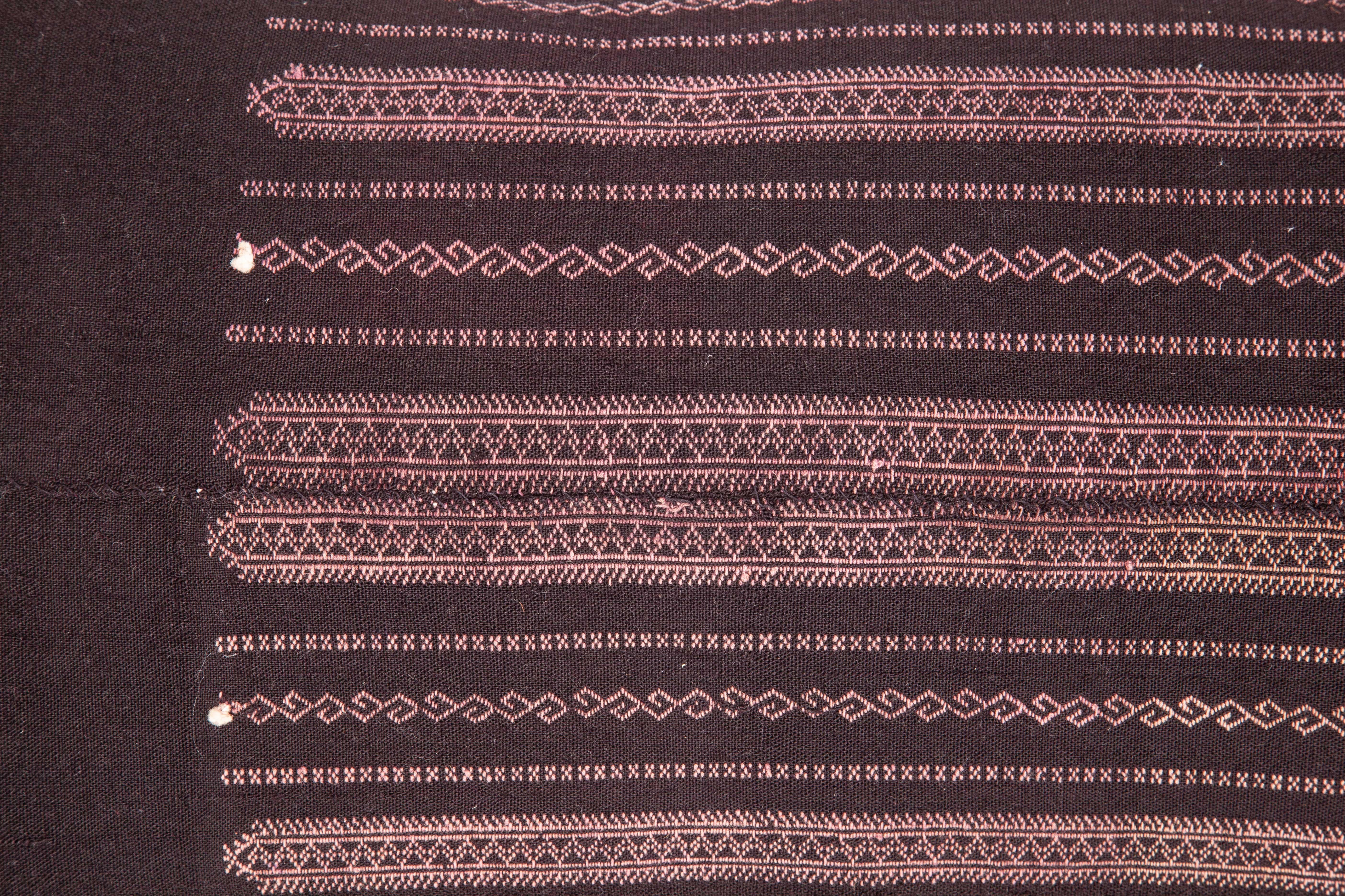 Suzani Old Embroidered Pillow Case Made from a Pomak Apron, Early 20th Century
