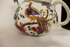 Théière en faïence de Booth peinte à la main à motif de "paon":: Staffs