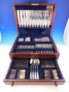 Old English von Carrs: 124-teiliges Tafelbesteck aus Sterlingsilber, England