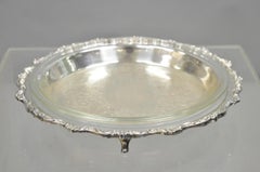 Old English by Poole 5017 Plato Redondo Plateado de 12" con Inserto de Cristal
