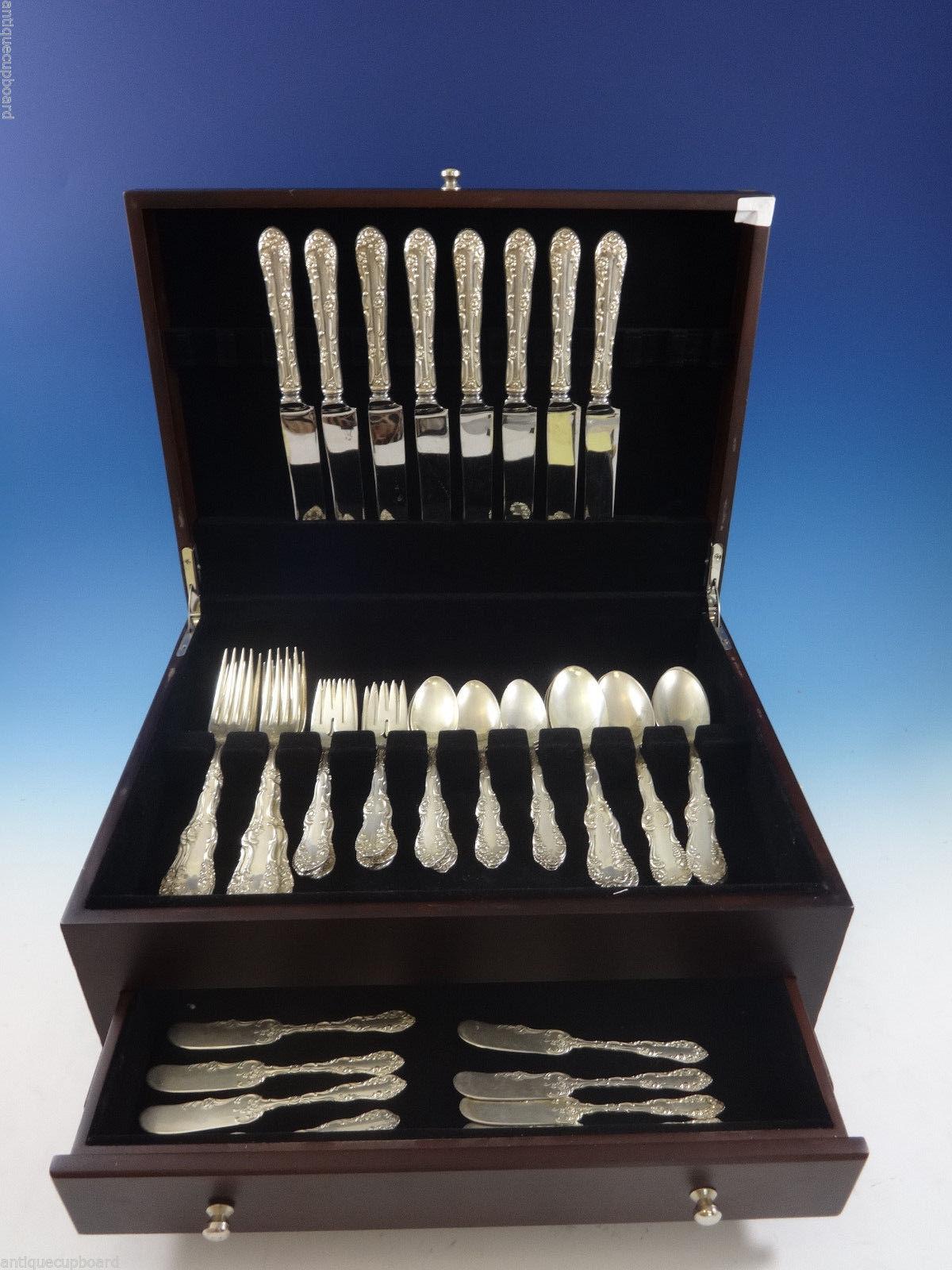Fine XIX secolo Set di posate Old English by Towle in argento sterling per 8 persone, servizio da 48 pezzi. in vendita