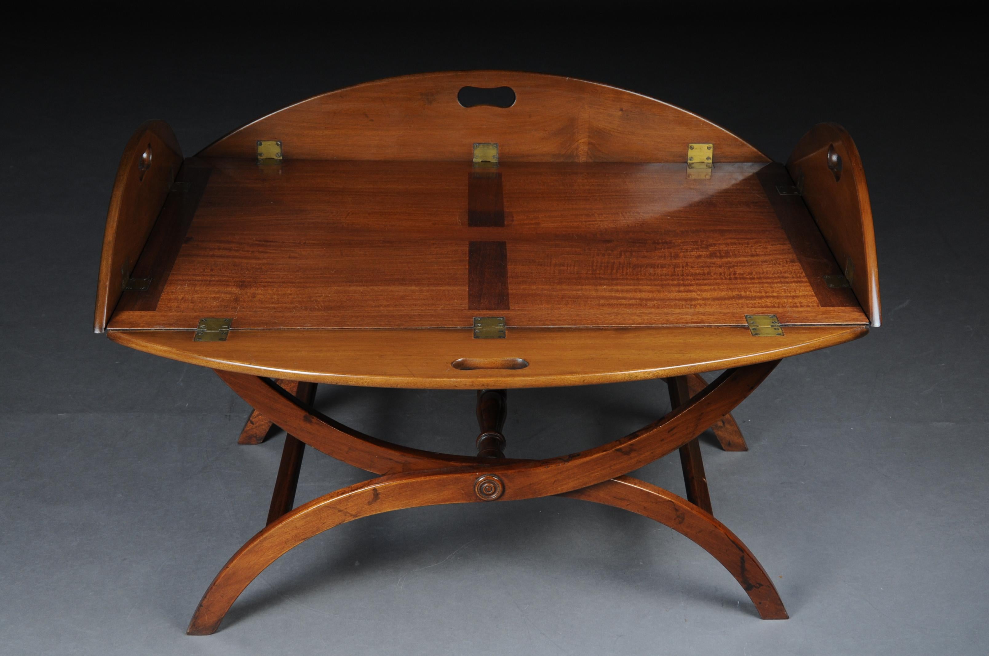 20th Century Old English Captain's Table / Coffee Table / Butler's Tray, Mahogany