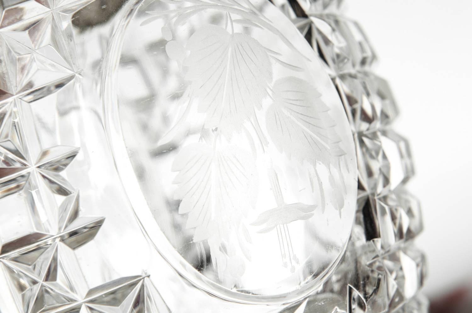 Late 19th Century Old English Cut Crystal / Silver Plate Ice Bucket